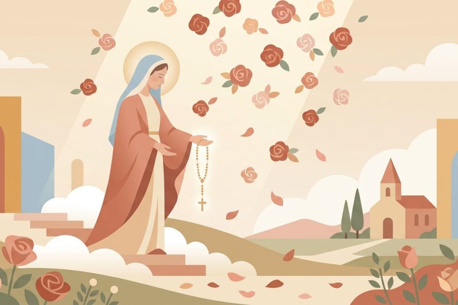 Our Lady of the Rosary - Illustration prière catholique